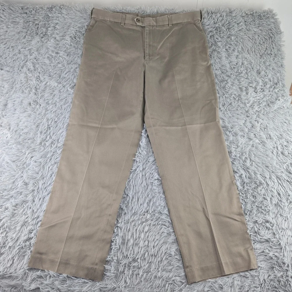 Perry Ellis Portfolio 36x29 Black Khaki Bundle Cotton Flat Front 3pk Trousers - Picture 9 of 16